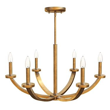 Sleek Erindale Steel Chandelier - Exquisite Lighting 3D model image 1 