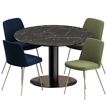 Modern Dining Set: Rely HW9 + In Between SK19 3D model image 1 