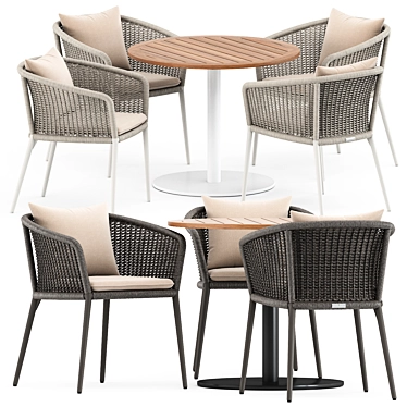 Elegant Knot Armchair & Stem 003 Table 3D model image 1 