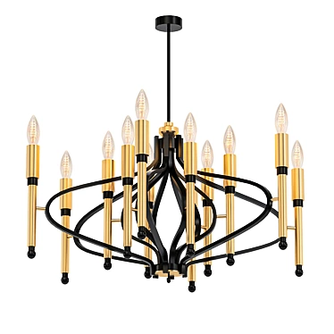 Elegant Chiaro Irida Hanging Chandelier 3D model image 1 