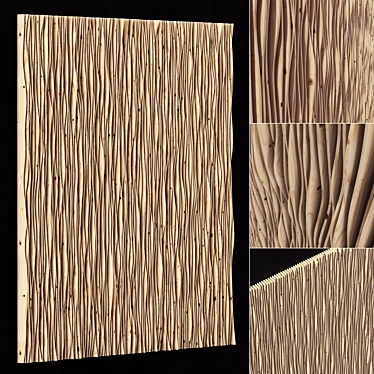 Parametric Wood Panel: Geometric Design 3D model image 1 