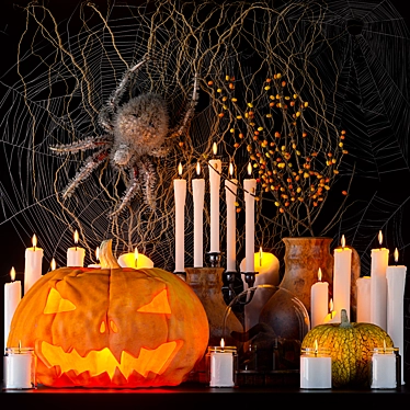 Spooky Halloween Decor Set 3D model image 1 