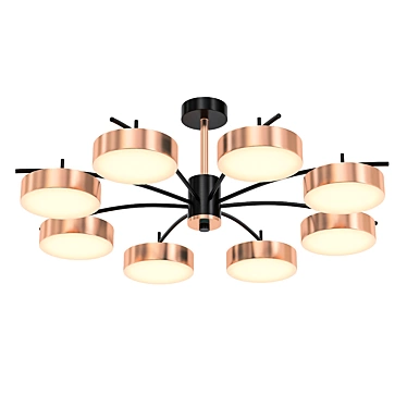 Elegant Black and Gold Lavna Chandelier 3D model image 1 