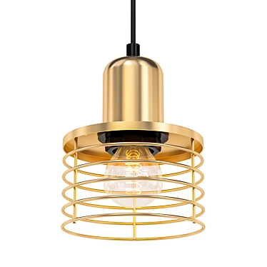 Vintage Copper Round Ceiling Lamp 3D model image 1 