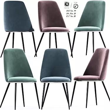 Lush Green Velvet Dining Chair 3D model image 1 