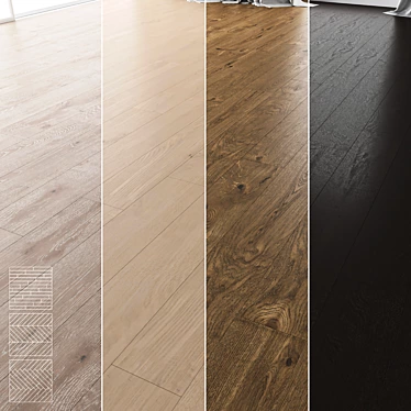 Premium Wood Floor Set 3D model image 1 