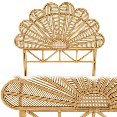 Petal Rattan Headboard: Elegant and Timeless 3D model image 1 