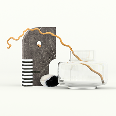 Elegant Decor Set | Sculpture, Vase, Box 3D model image 1 