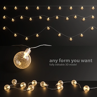 Versatile Garland Lights for All Occasions 3D model image 1 