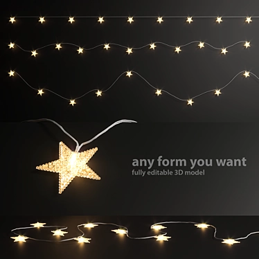 - Editable Garland Lights Set: Create Warm Ambiance Indoors & Outdoors 3D model image 1 