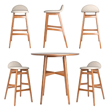 Elegant Miriam Bar Stool 3D model image 1 