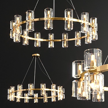 Elegant Crystal Chandelier: Exquisite Lighting 3D model image 1 