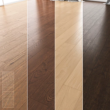 Premium Wood Flooring Set 3D model image 1 