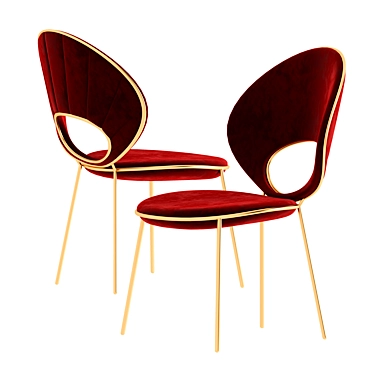 Sleek Black Pearl Dining Chair 3D model image 1 