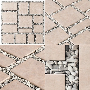 Smooth Pebble Paving Tiles 3D model image 1 