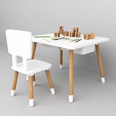 Title: Casper Kids Table and Classic Chair 3D model image 1 