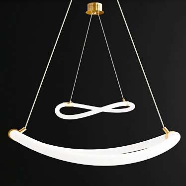 Elegant Brass LED Pendant 3D model image 1 