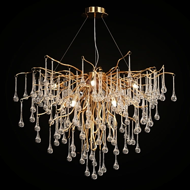 Elegant Drop Shaped Pendant Chandelier 3D model image 1 