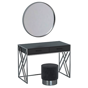 Elegant Steel Console Dressing Table 3D model image 1 