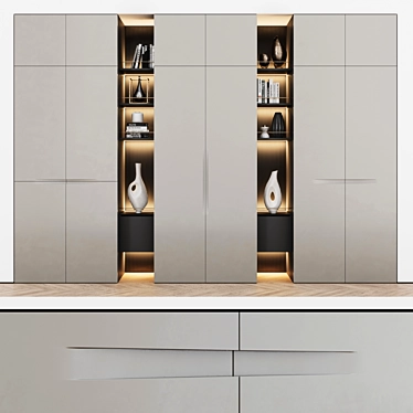 Modern Fusion Wardrobe 3D model image 1 