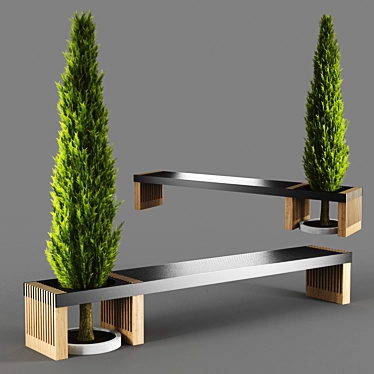 Elegant Bench: Poly 124k 3D model image 1 