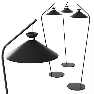 Sleek Japanese Floor Lamp by Midj 3D model image 1 