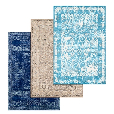 Luxury Carpet Set: High-Quality Textures, 3 Variants 3D model image 1 