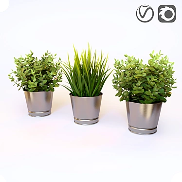 FEJKA Artificial Potted Plants: Lifelike Decor for Easy Home Greenery 3D model image 1 