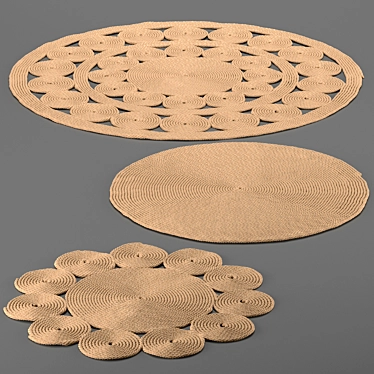 Handmade Jute Carpet Set 3D model image 1 