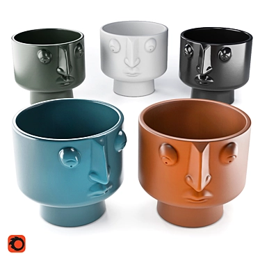 Lesego Ceramic Planter: Stylish and Versatile 3D model image 1 