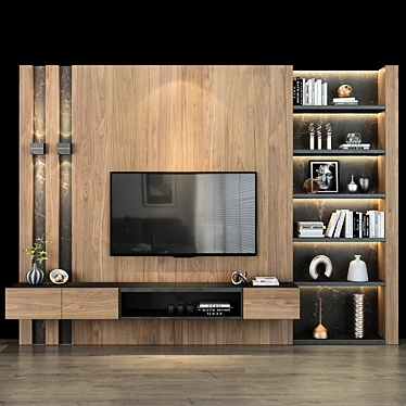 Stylish TV Shelf 0259 - Organize your Entertainment Area 3D model image 1 