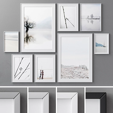 Modern Abstract Photo Frames Set 3D model image 1 