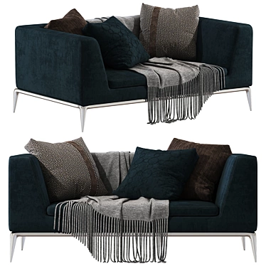 Modern Comfort: Charles Large | Blue Armchair 3D model image 1 