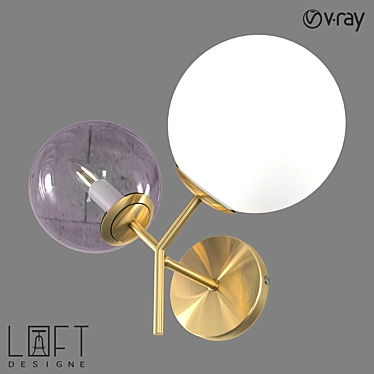 Modern Loft Sconce: 2-Light Metal & Glass Design 3D model image 1 