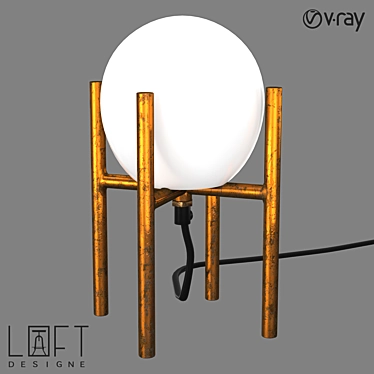 Loft Designe 10429 Table Lamp: Modern Metal and Stone Construction 3D model image 1 