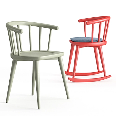 Minimalist Windsor Chair 3D model image 1 