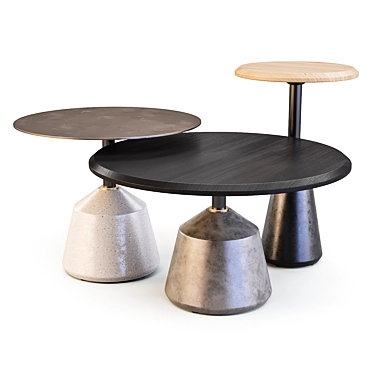 Industrial Chic: Exeter Side Tables 3D model image 1 