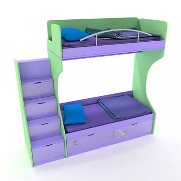 Hexa Bunk Bed 3D model image 1 