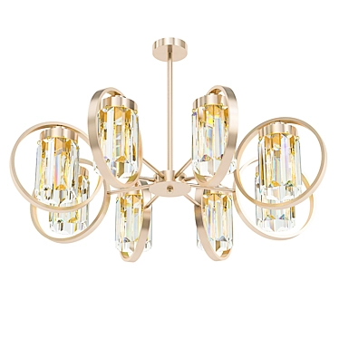 Satin Nickel Crystal Chandelier 3D model image 1 
