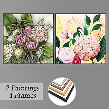 Versatile Wall Paintings Set 3D model image 1 