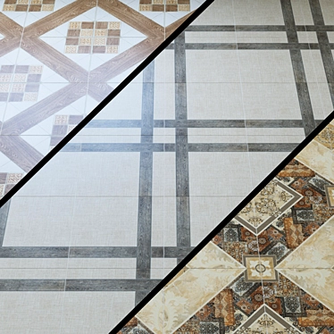 Brown Country Carpets: Intercerama Floor Tiles 3D model image 1 