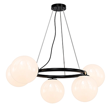 Black Bubble Ring Chandelier 3D model image 1 