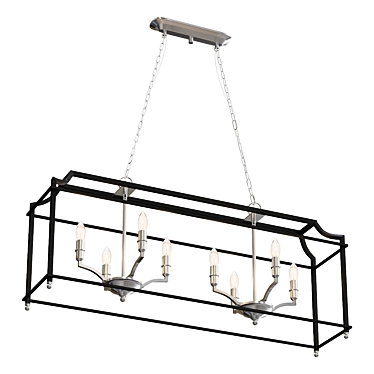 Contemporary Square Cage Chandelier 3D model image 1 