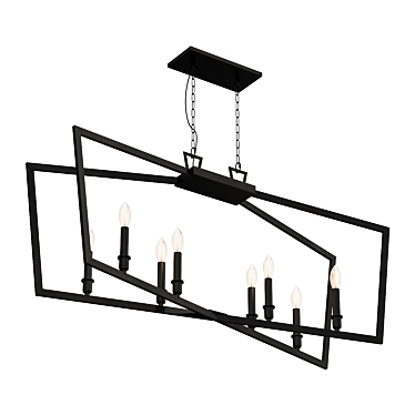 Contemporary Black Island Chandelier 3D model image 1 