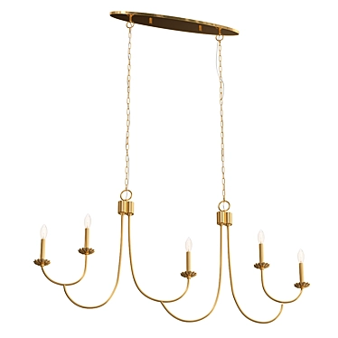 Modern Island Chandelier: Tiered Swag 3D model image 1 