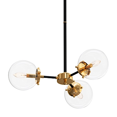 Modern Radial Chandelier: Urban Globe 3D model image 1 