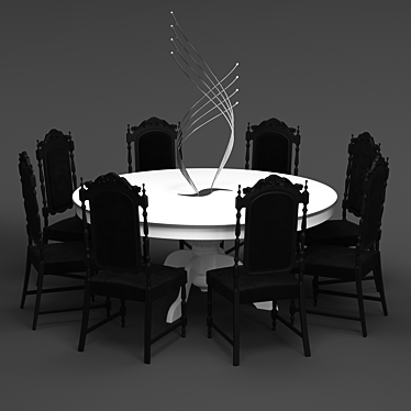 Modern Table & Chair Set 3D model image 1 