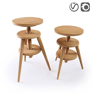 Adjustable Height Bar Stool: Evolutiva 3D model image 1 