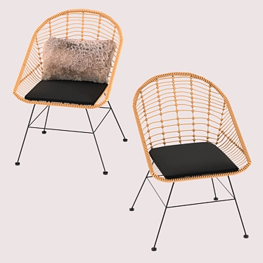 Mayorka Wicker Chair: Elegant and Comfortable 3D model image 1 
