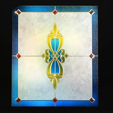 Elegant Stained Glass Window 3D model image 1 